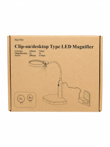 Лупа настольная с подсветкой на гибкой ноге с прищепкой 2 в 1 Орбита OT-INL76